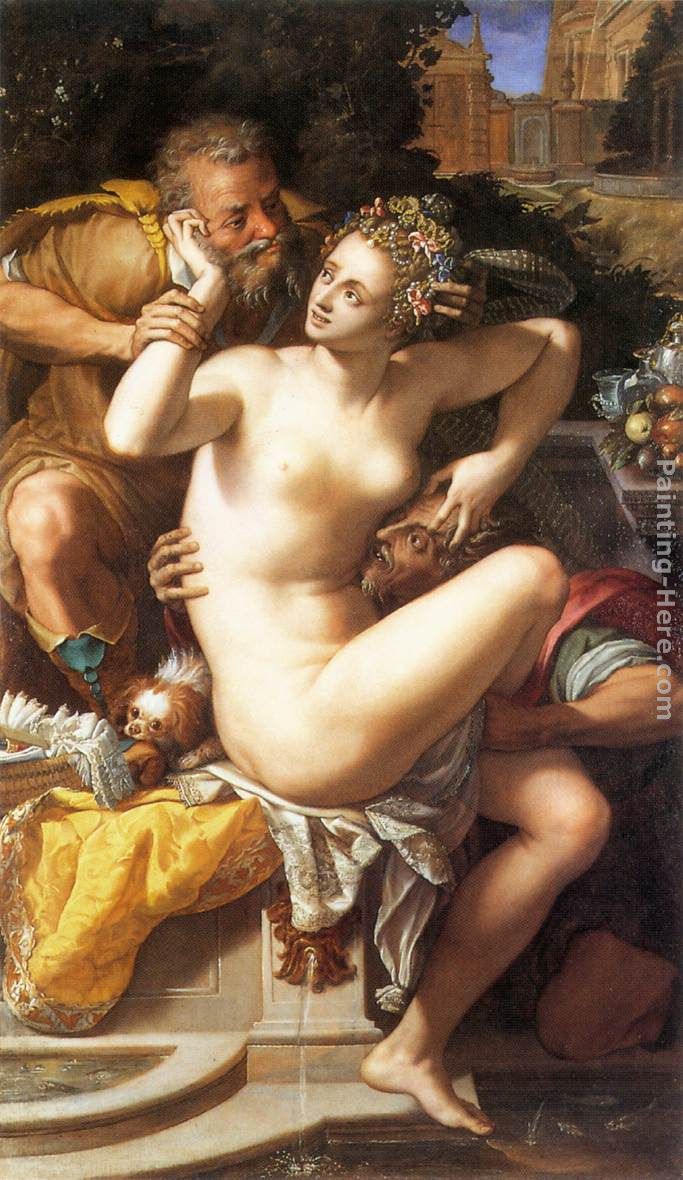 Susanna and The Elders painting - Alessandro Allori Susanna and The Elders art painting